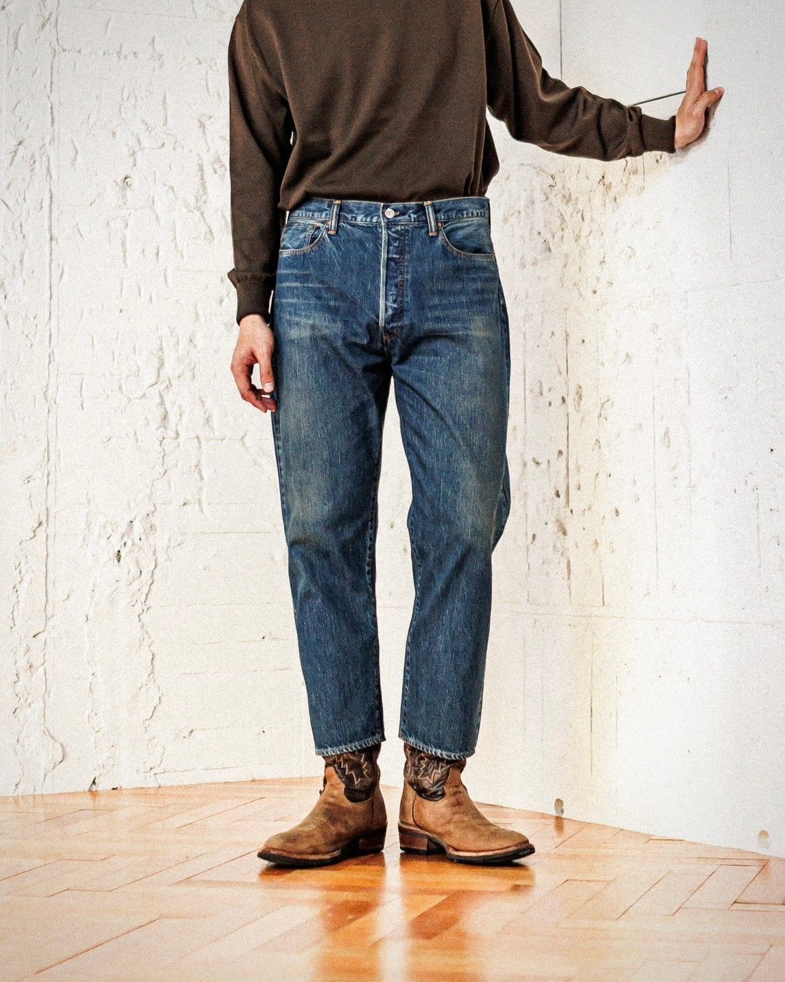 アプレッセ Washed Denim Wide Pants(AP-4002)INDIGO