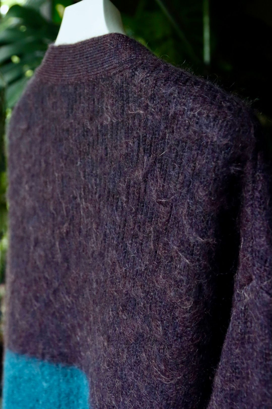 ヨーク23AW MOHAIR BORDER CARDIGAN(YK23FW0571S)PURPLE
