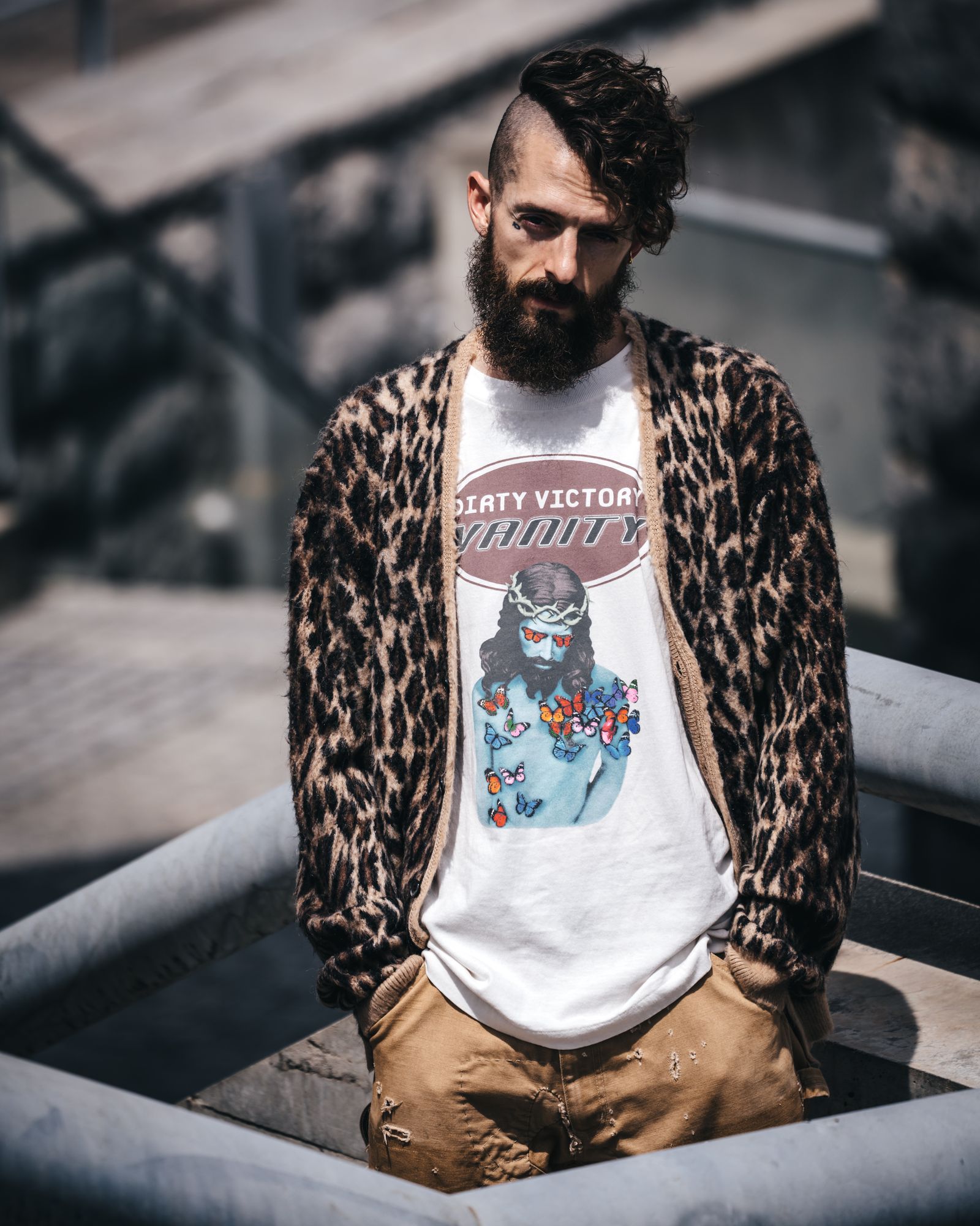 セントマイケル24AW MOHAIR CARDIGAN(SM-YS1-0000-059)LEOPARD