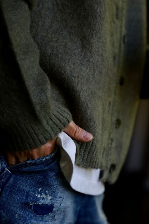 ©SAINT M×××××× MOHAIR CARDIGAN"KAHKI"スタイル