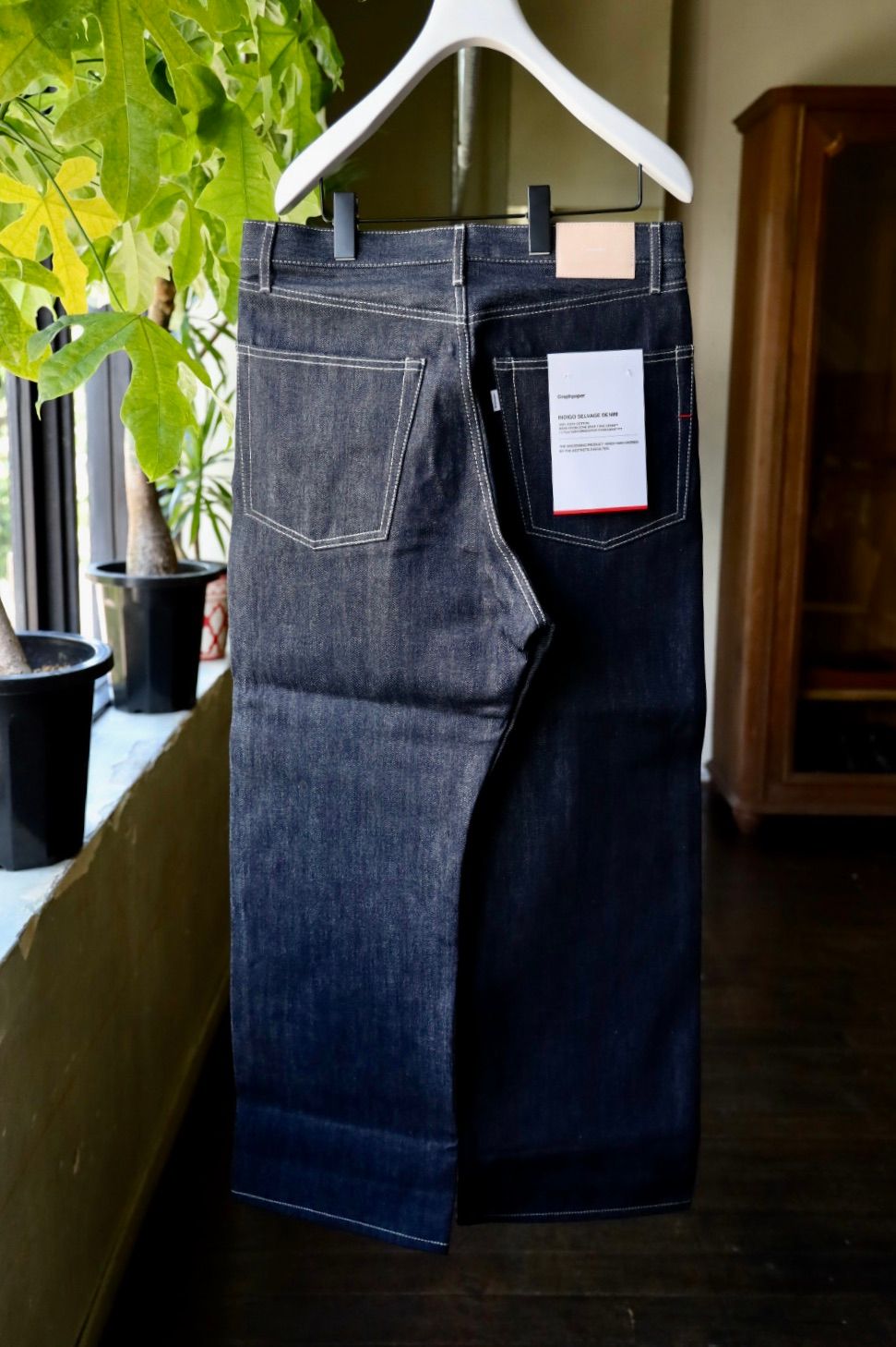 グラフペーパー25AW Selvage Denim Five Pocket wide Straight Pants(GU253-40059RB)INDIGO_RIGID