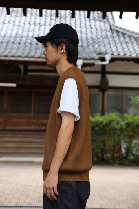 Graphpaper High Density Knit Vest"CAMEL"Style.2020.9.13.