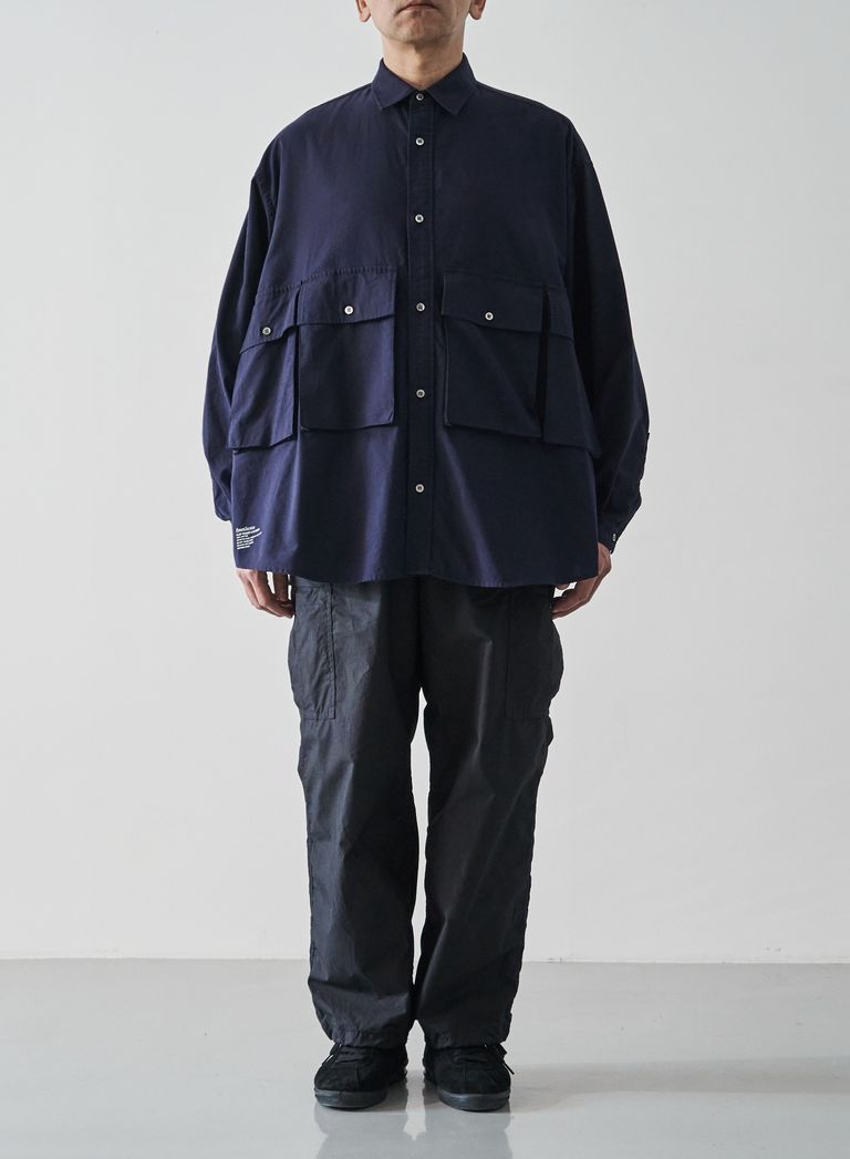 フレッシュサービス OXFORD FLAP POCKET L/S SHIRT(FSW-22-SH_66)NAVY