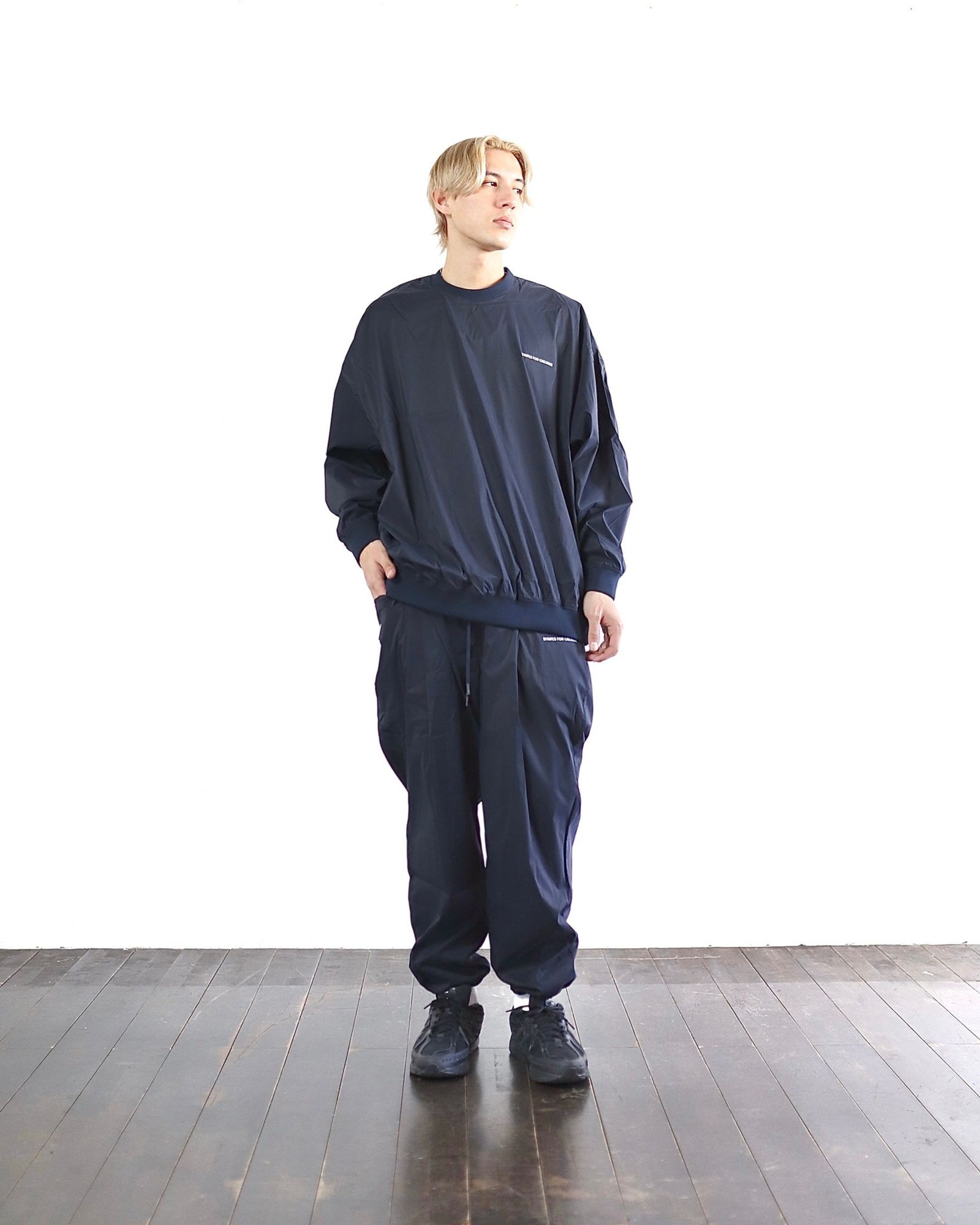 S.F.C-Stripes For Creative- 24SS NYLON CREW＆WIDE TAPERED EASY PANTS style  2024.3.16 | 4421 | mark