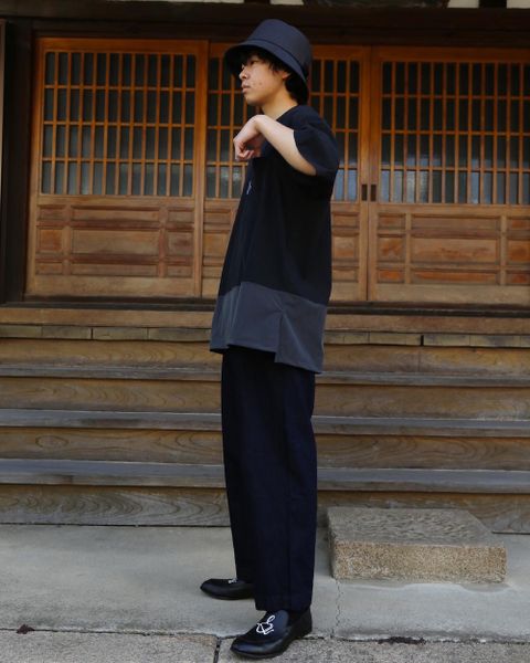 COMME des GARCONS HOMME HOMMEエステルナイロンツイル切り替えポケット半袖シャツ(HG-T021-051) style. 2021.05.07.