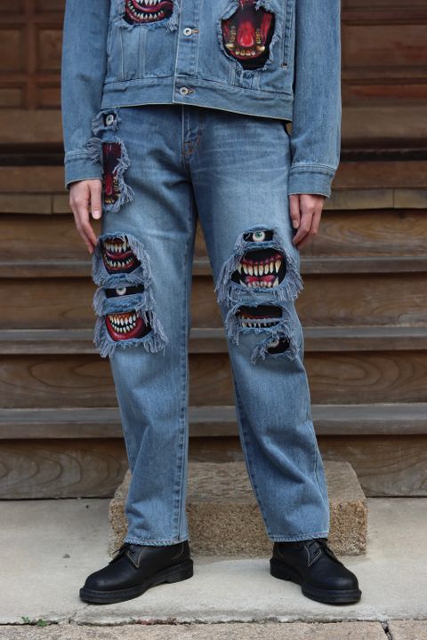 doublet RECYCLE DENIM MONSTER REPAIR JACKET(21AW11BL125) style.2021.9.20.
