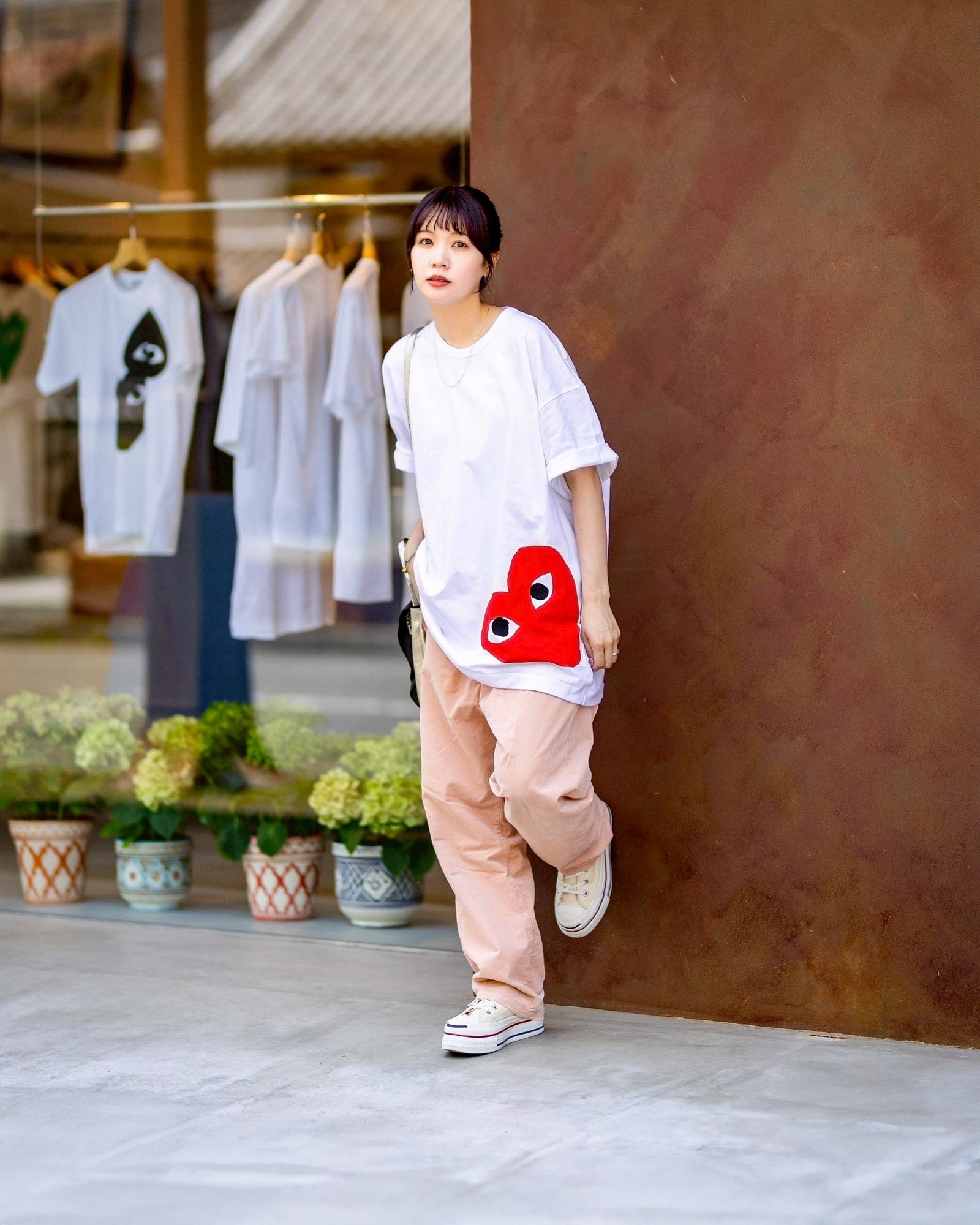 オープニング 大放出セール PLAY 新作オーバーサイズロゴTシャツstyle GARCONS des COMME トップス