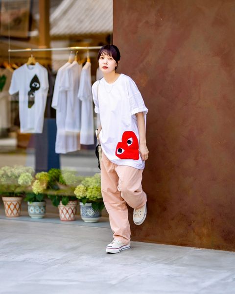 PLAY COMME des GARCONS 新作オーバーサイズロゴTシャツstyle.2025.6.28