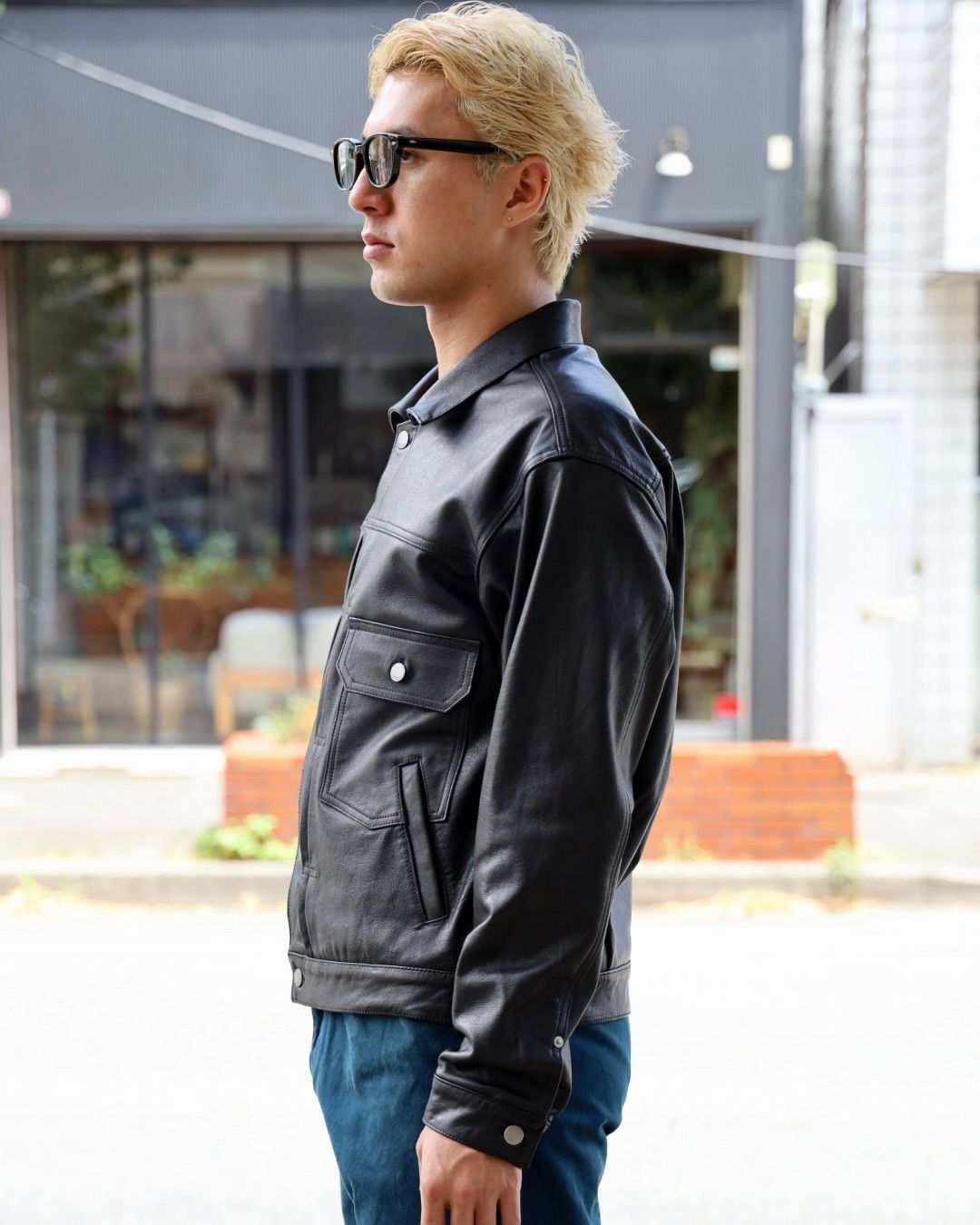 YOKE Leather Trucker Jacket MARKスタイル