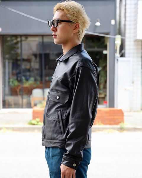 YOKE Leather Trucker Jacket MARKスタイル