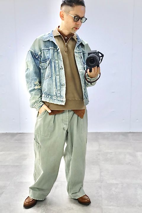 A.PRESSE 2026 STYLE1 Vintage Half Zip Sweatshirt"BROWN"スタイル