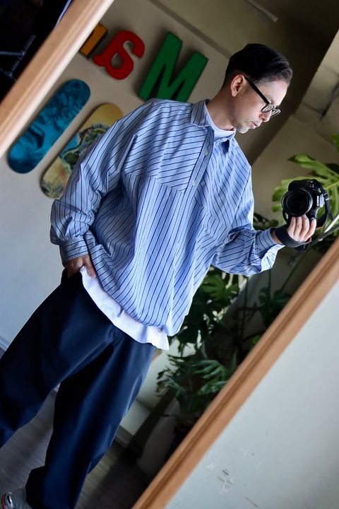 FreshService CORPORATE STRIPE ANORAK SHIRTスタイル