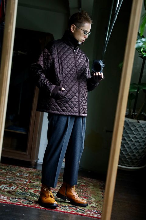 COMME des GARCONS HOMME 26FW リバーシブルキルティングジャケット"BROWN"スタイル