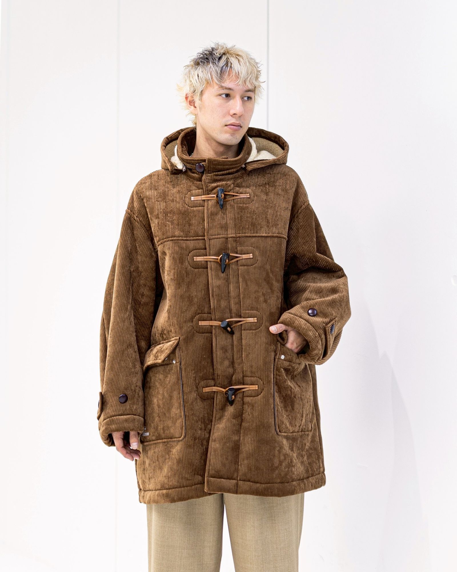 フレッシュサービス SHERPA CORDUROY DUFFLE COAT(FSC254-10064)BROWN