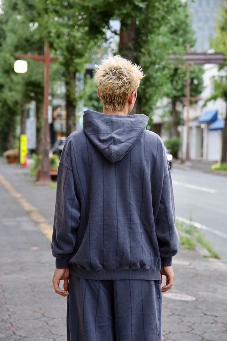 S.F.C 25FW エスエフシー STRIPE HOODY(DISCHARGED)(SFCFW25CS04)Navy☆9月20日(土)発売！