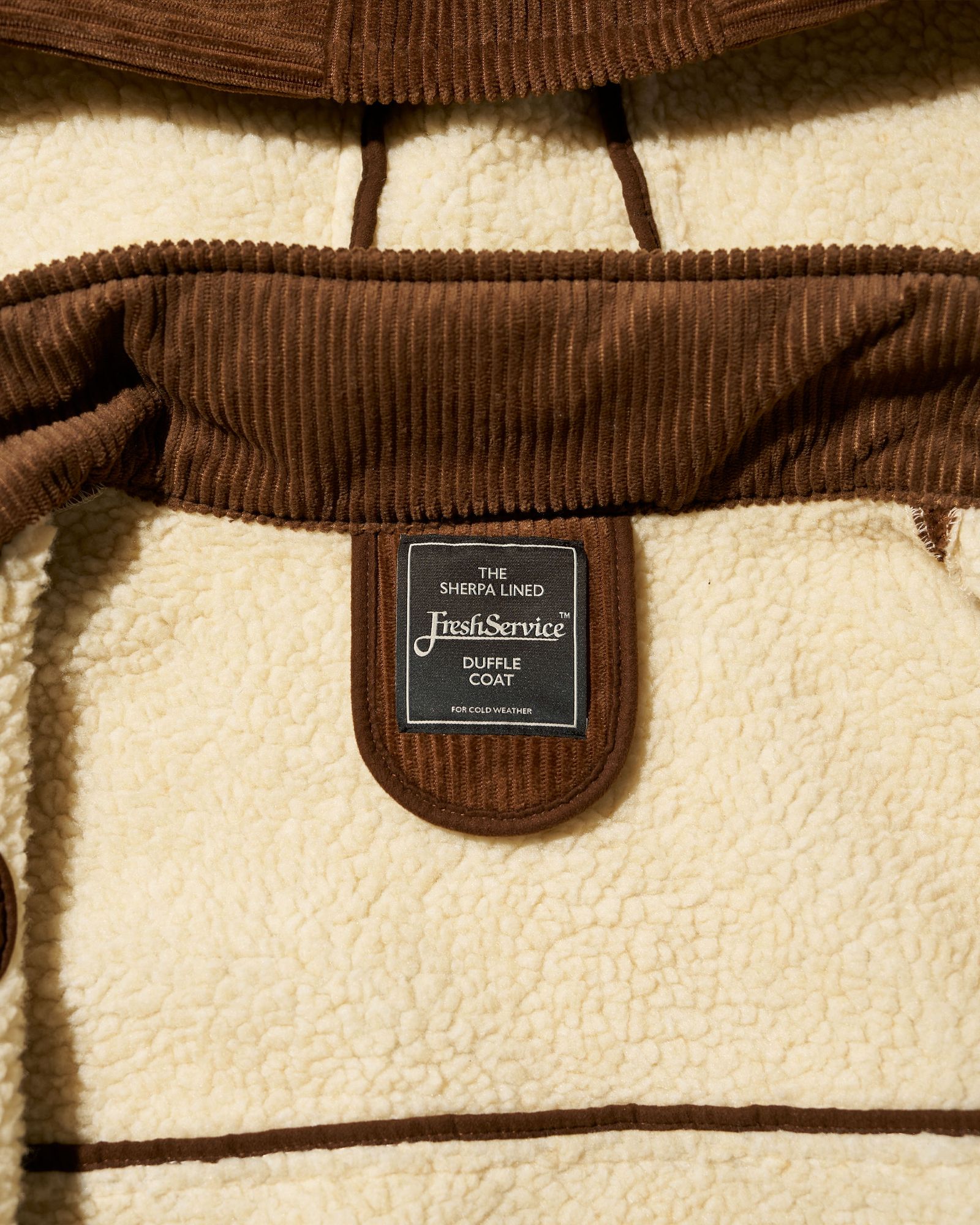 フレッシュサービス SHERPA CORDUROY DUFFLE COAT(FSC254-10064)BROWN☆11月22日(土)発売！