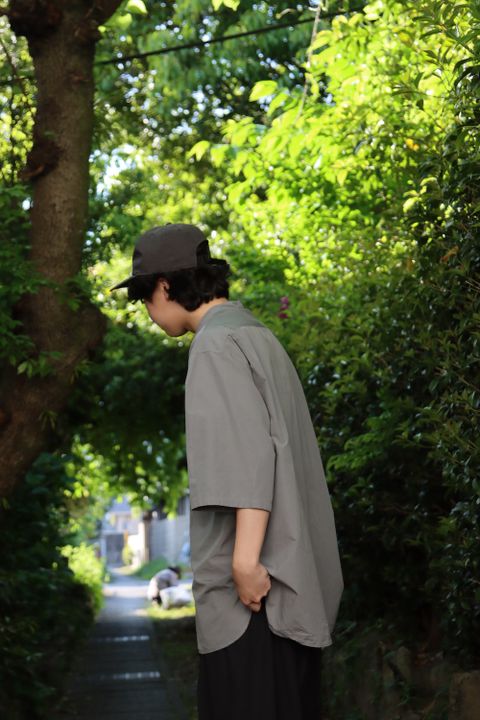 Ets.Materiaux Band Collar Short Sleeve Shirt style. 2022.05.11.