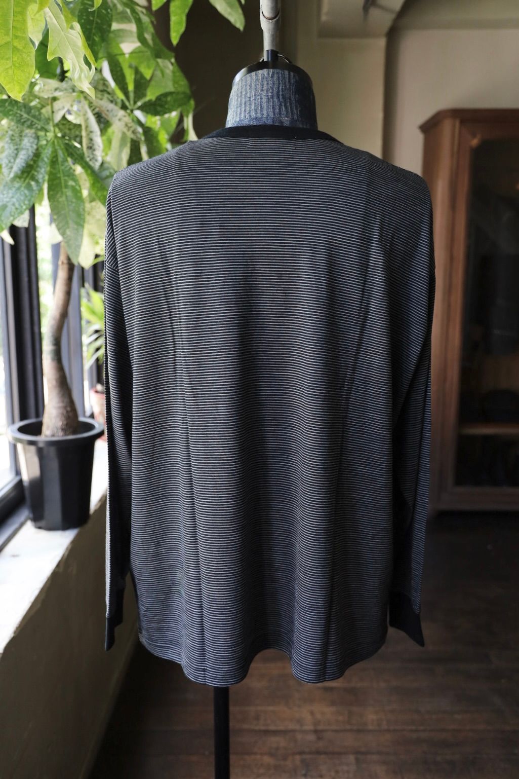 グラフペーパー 25AW Wool Border L/S Tee(GU253-70230B)BLACK×GRAY☆9月6日(土)発売！