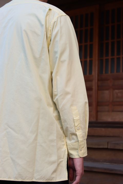 Ets.MATERIAUX Regular collar shirt(YELLOW)style.