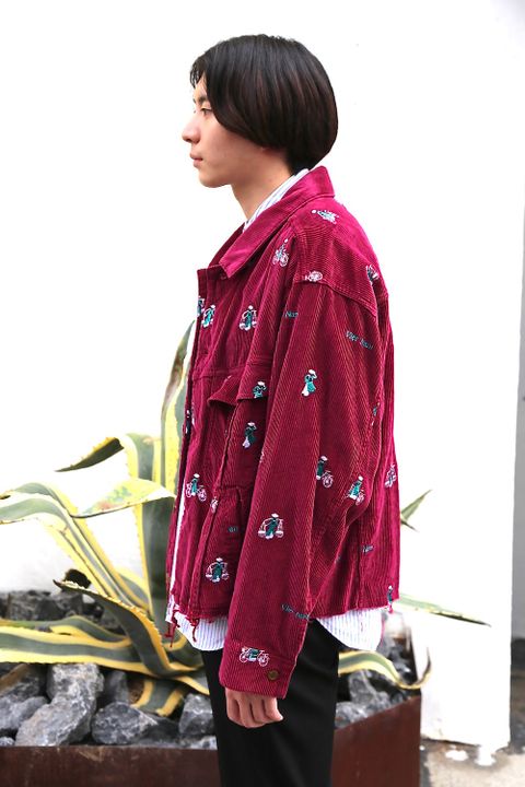 doublet VETNAM EMBROIDERY COURDUROY JACKET PINK style.2020.10.6.