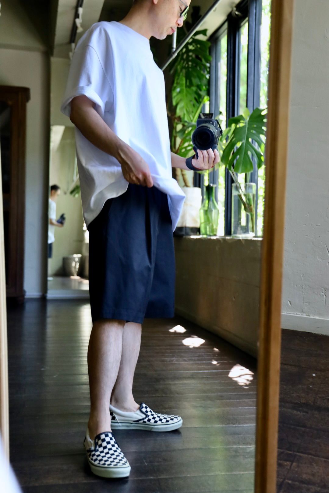 グラフペーパー Solotex Twill Wide Chef Shorts(GM252-40006B)BLACK