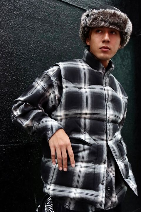 RAFU ラフ 23AW ダウンベスト RMFC DOWN VEST W/EMB'D BLACKスタイル
