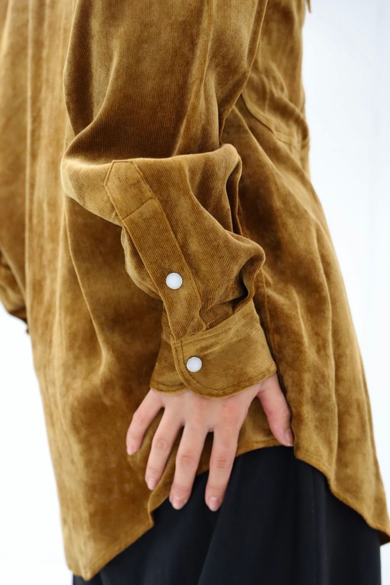 ヨーク 25FW シャツ Rayon Corduroy Western Shirt(YK25FW01084SH)BROWN