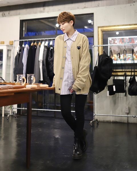 プレイ コムデギャルソン 新作 PLAY CARDIGAN style.2023.12.18