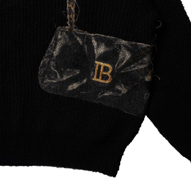 doublet ダブレット26AW TROMPE L’OEIL EMBROIDERY HALF ZIP KNIT (26AW56KN229)BLACK☆8月15日(土)発売！