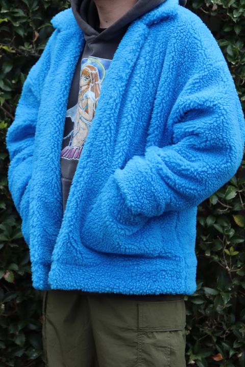 doublet HAND-PAINTED RECYCLE FUR JACKET(21AW04BL123) style.2021.12.19