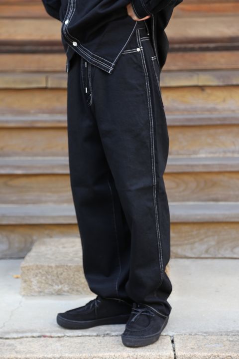 Graphpaper Denime Regular Collar Shirt& Denime Five Pocket Pants "BLACK"Style.2020.12.14.