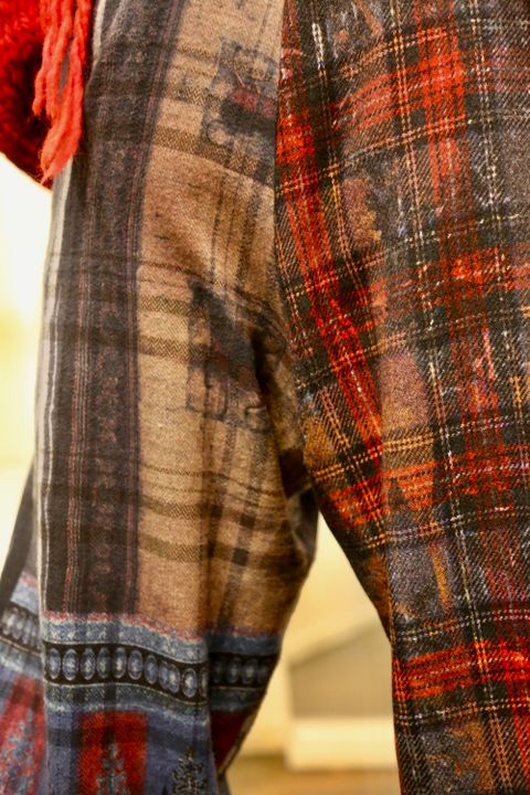 Yohji Yamamoto W-総柄中太パンツstyle.2020.10.6.