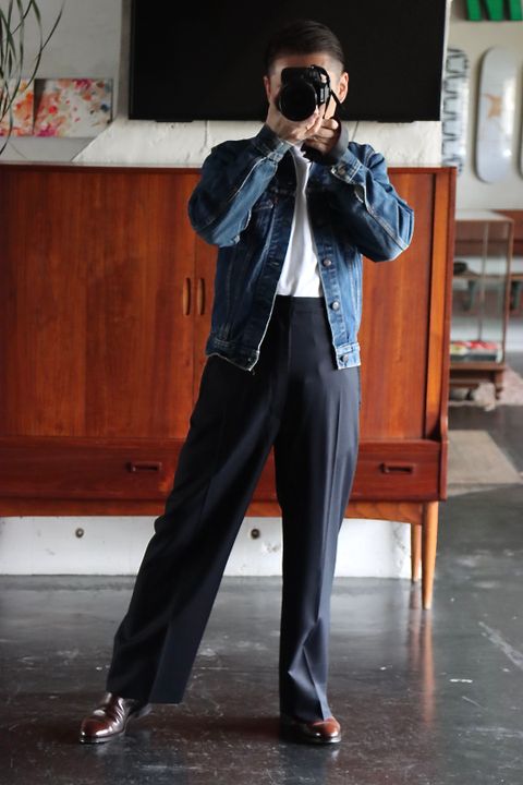 Ets.MATERIAUX マテリオ セレモニーパンツ"NAVY"size:2 style.