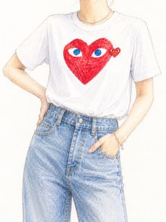 PLAYプレイコムデギャルソン BLUE EYES Tシャツ(RED HEART)☆新作発売！