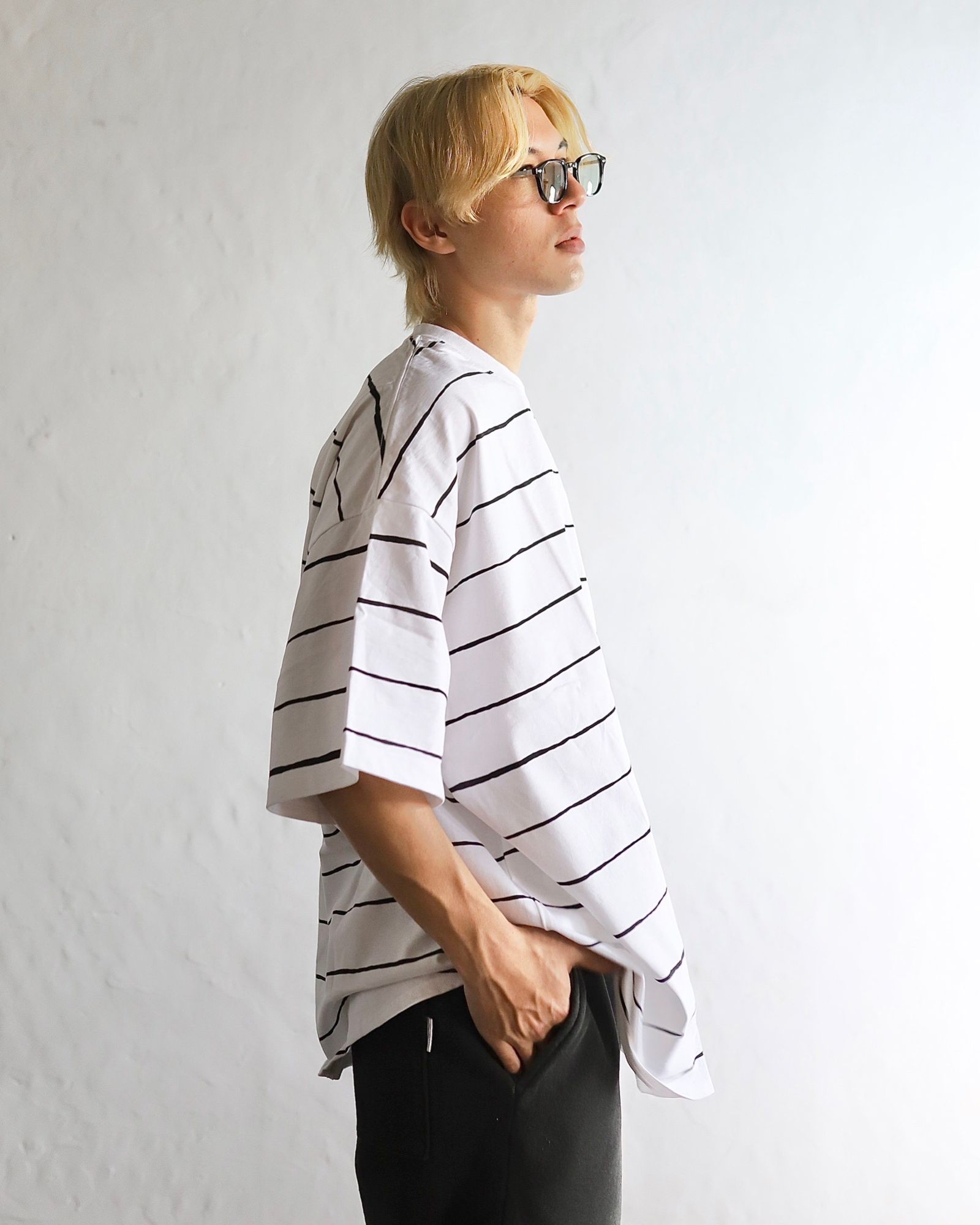 【ANGLAN】24SS★ [AG] Broad Stripe Half Tee 