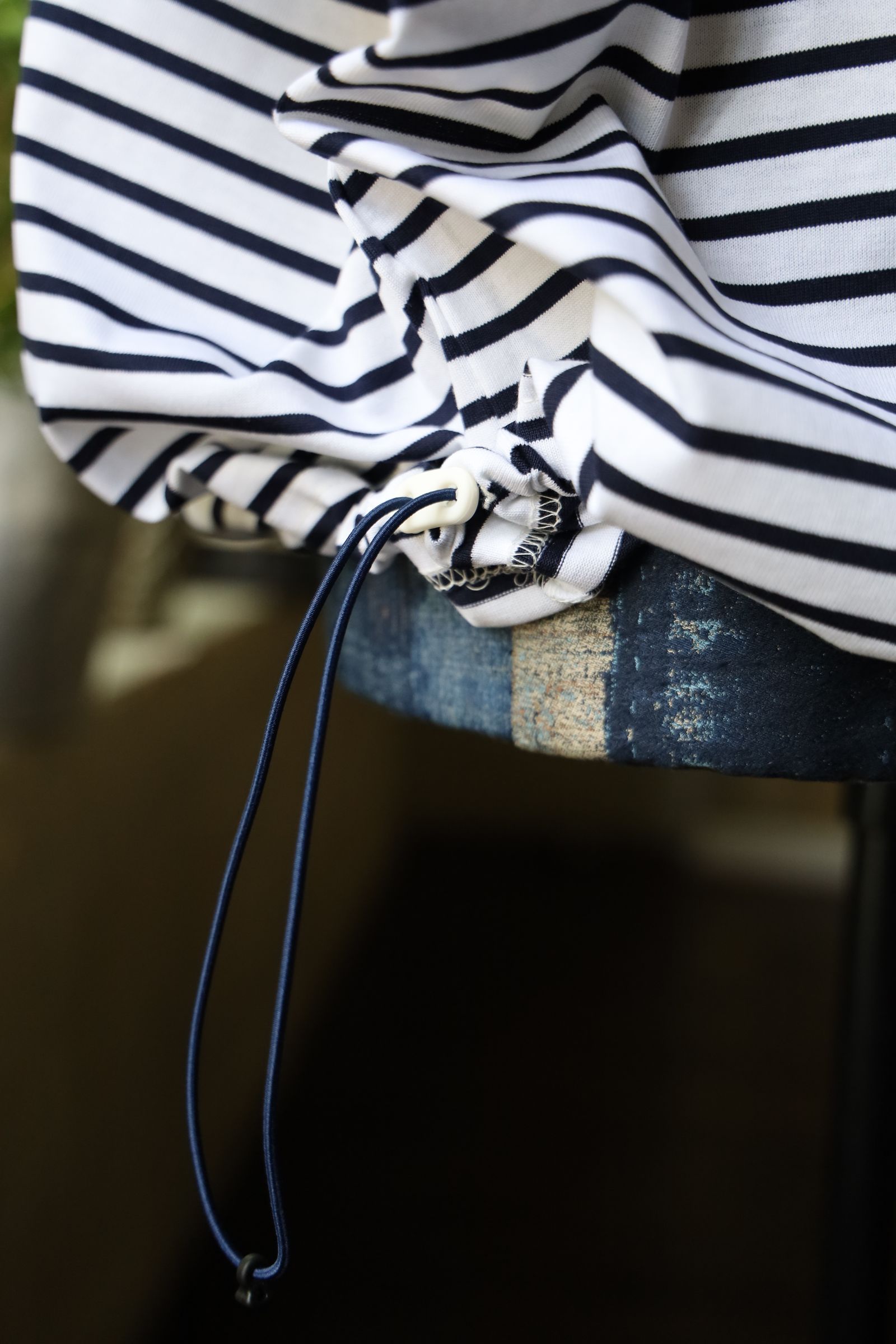 イズネス24AW BALLOON STRIPES T SHIRT(31SSSH05-2)WHITE×NAVY border