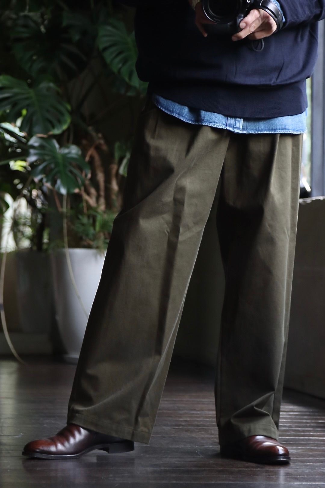 アプレッセ22FW Chino Trousers (22AAP-04-06H)OLIVE※8月11日発売 - 1(S)