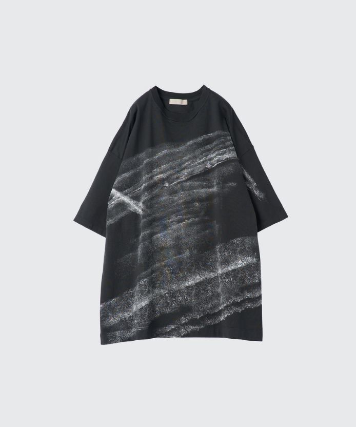 ヨーク24SS ABSTRACT PAINTED T-SHIRT(YK24SS0719CS) BLACK☆6月8日(土)発売！