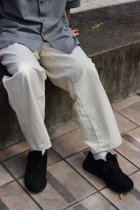 Ets.Materiaux Band Collar Short Sleeve Shirt style.2022.4.9.