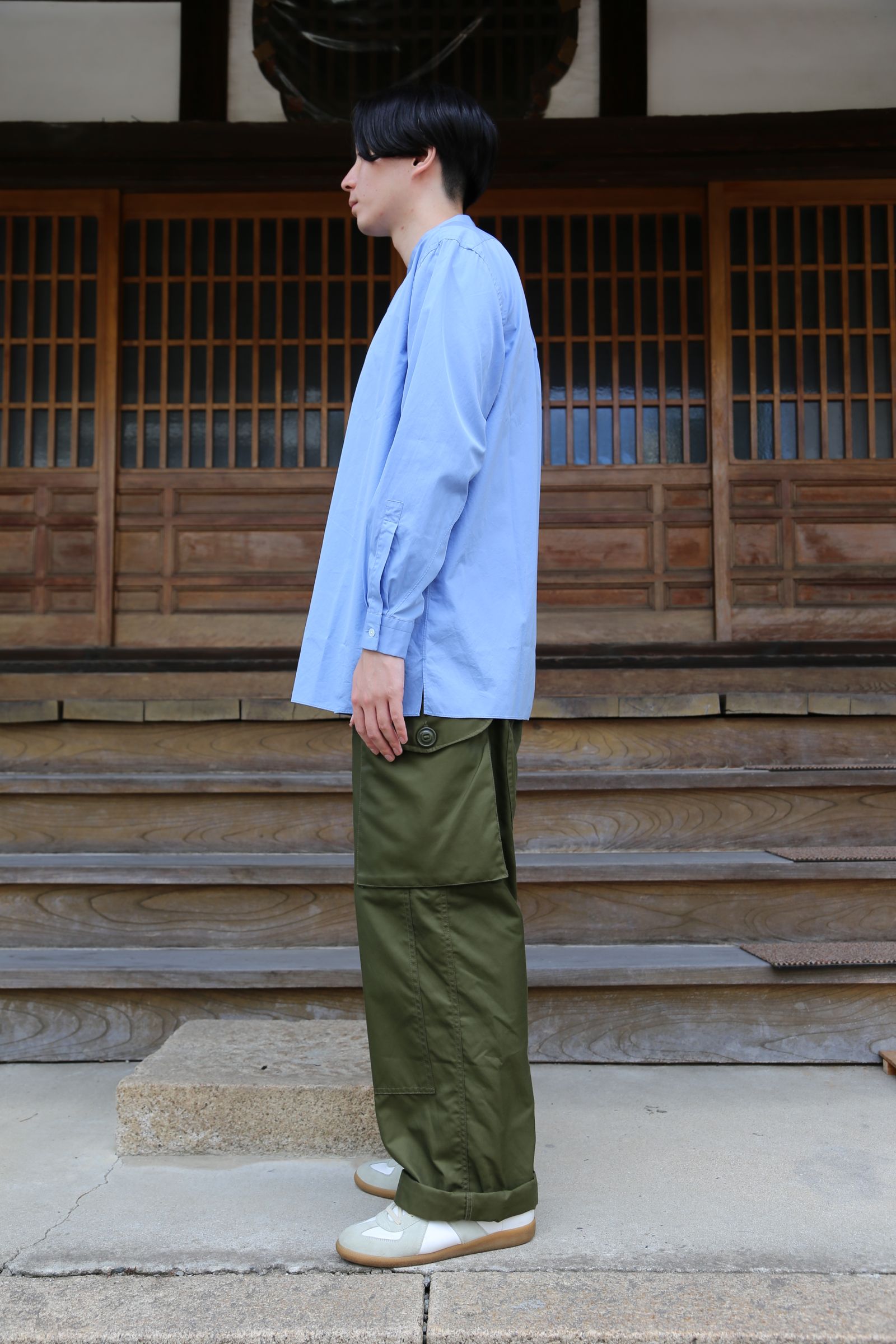 A.PRESSE Band Collar Shirt"SAX"style.2021.7.23.