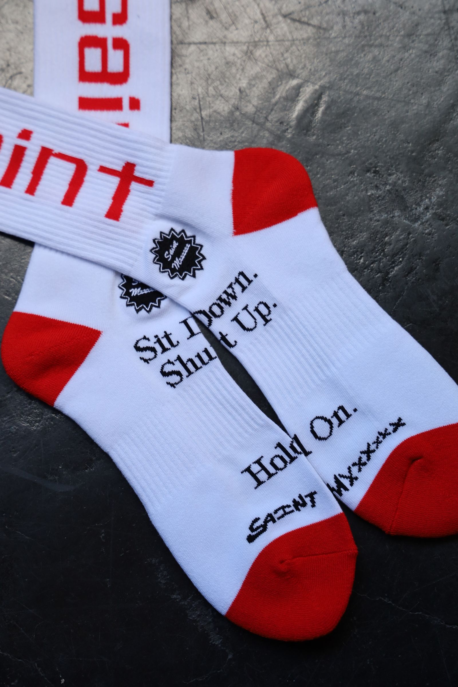 セントマイケル25SS SIT DOWN SOCKS(SM-HR8-0000-104)WHITE