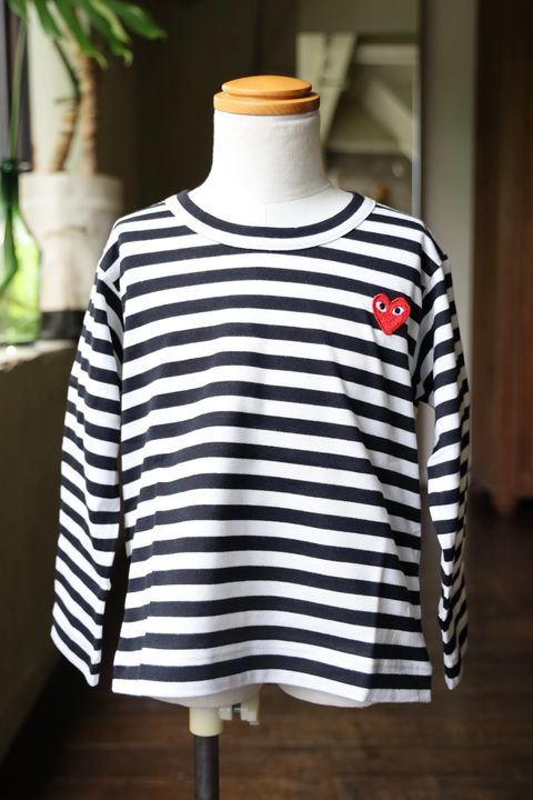 PLAY STRIPED Tシャツ キッズ(AX-T663-100) BLACK *KIDSサイズ