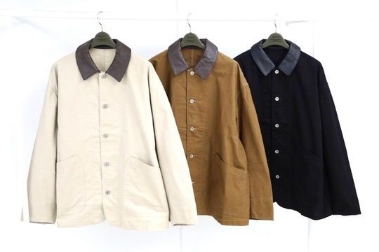 フレッシュサービス 26AW COTTON CANVAS LEATHER COLLAR WORK JACKET(FSC263-30032)CAMEL☆9月5日(土)新作発売！