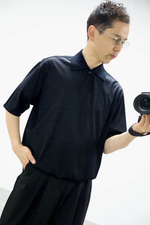マーカ 26SS ワンボタンポロTシャツ ONE BUTTON POLO TEE S/S(M26A12CS01B)BLACK☆新作発売！