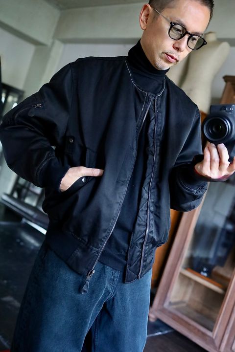 A.PRESSE Vintage Silk Flight Custom Jacketスタイル.2025.10.28.
