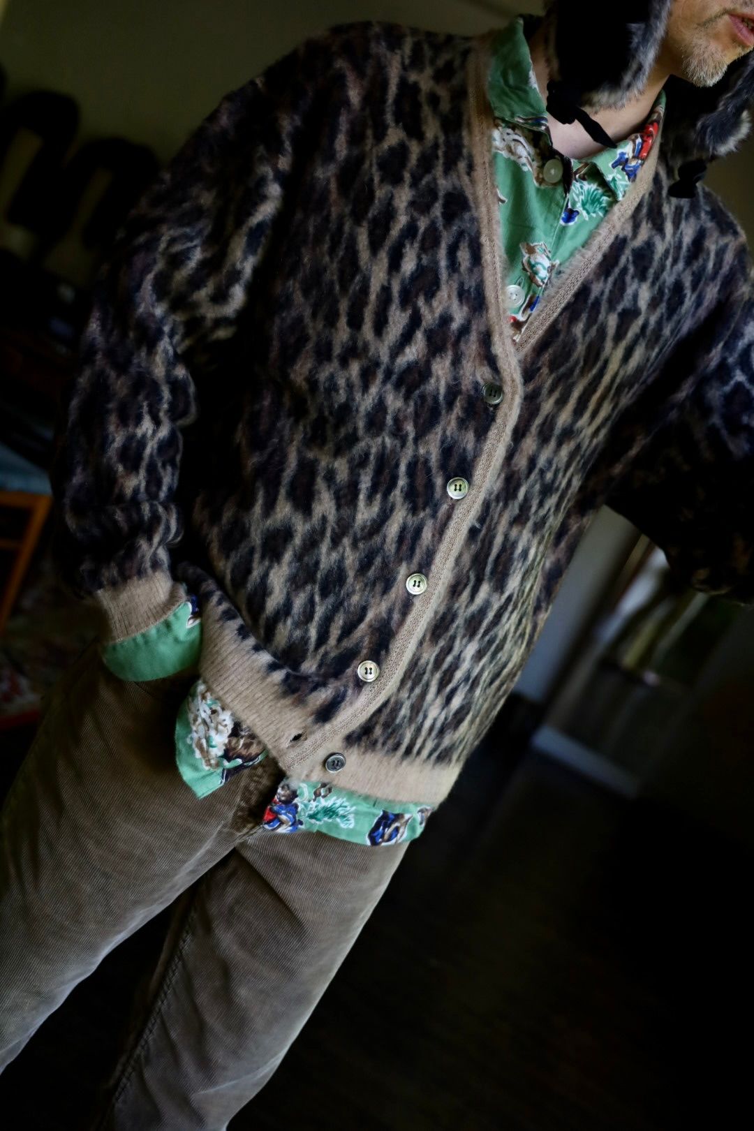 ©SAINT M×××××× MOHAIR CARDIGAN"LEOPARD"スタイル