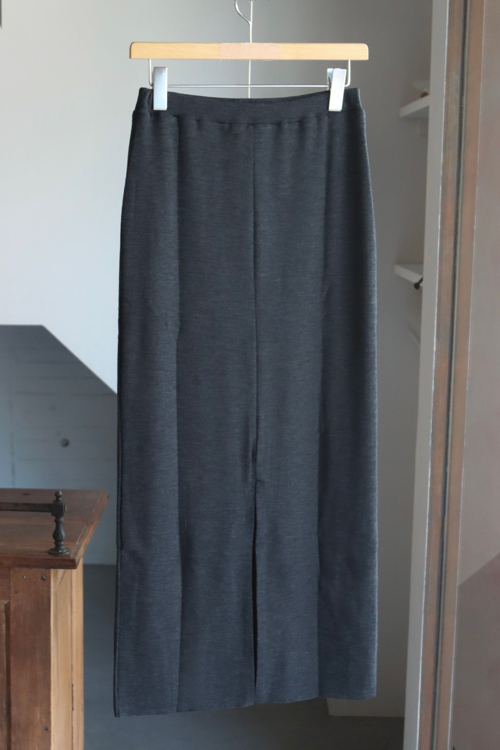 blurhms Women's 25FW Wool Rib Skirt(BHSW25F4)HeatherCharcoal