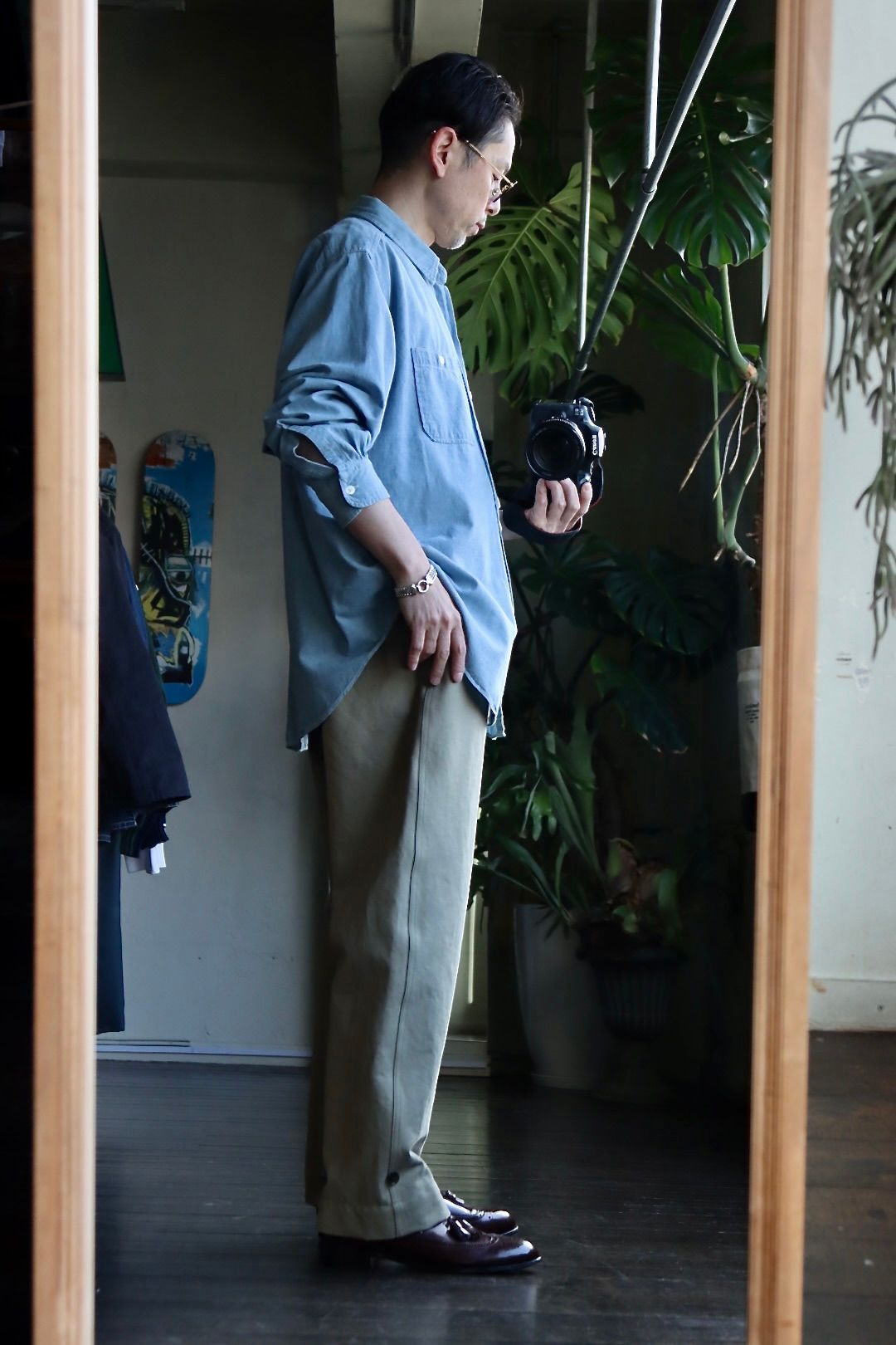 アプレッセ23SSデニムシャツ Washed Chambray Shirt(223SAP-02-01H)INDIGO