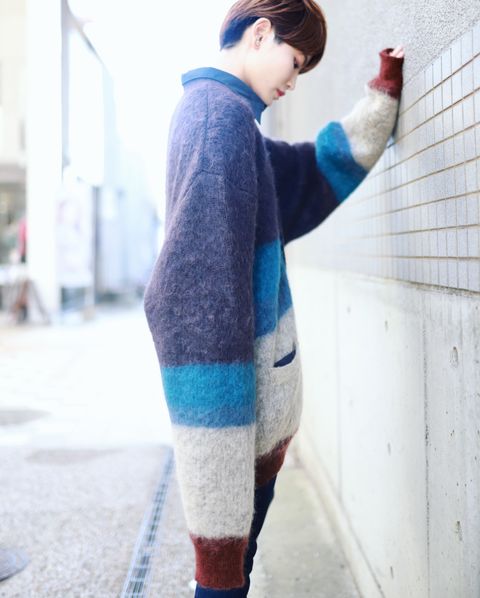 YOKE 新作MOHAIR BORDER CARDIGAN style.2023.9.3
