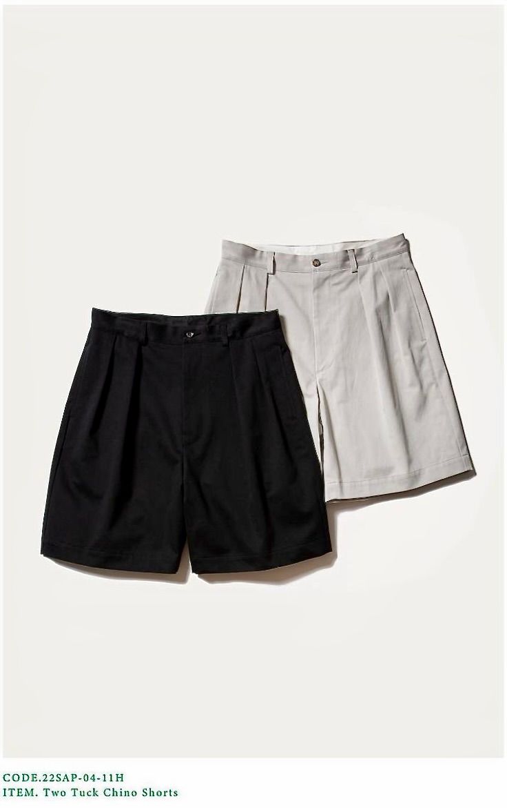 a.presse Two Tuck Chino Shorts　黒 サイズ2 A.PRESSE Two Tuck Chino Shorts 22ss